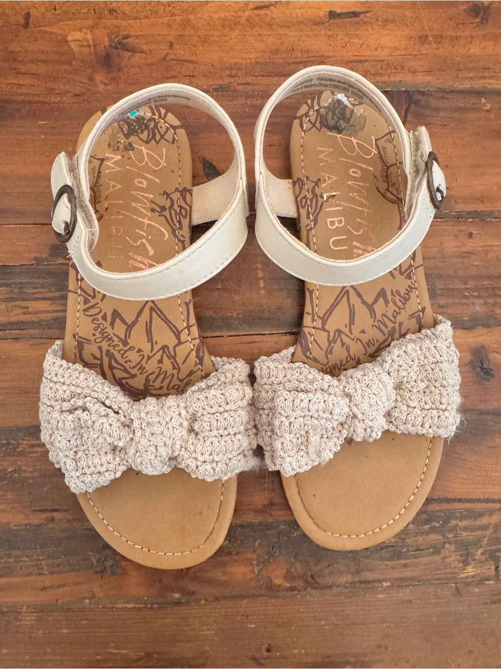 Blowfish Cream Crochet Bow Sandals